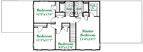 Second Floor Plan Crossroads Colonial